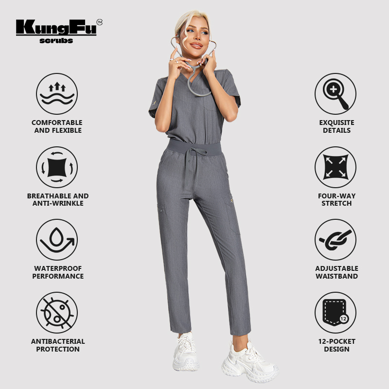 KUNGFU SCRUBS Women Nurse Scru - Medical Lab Uniform review and price